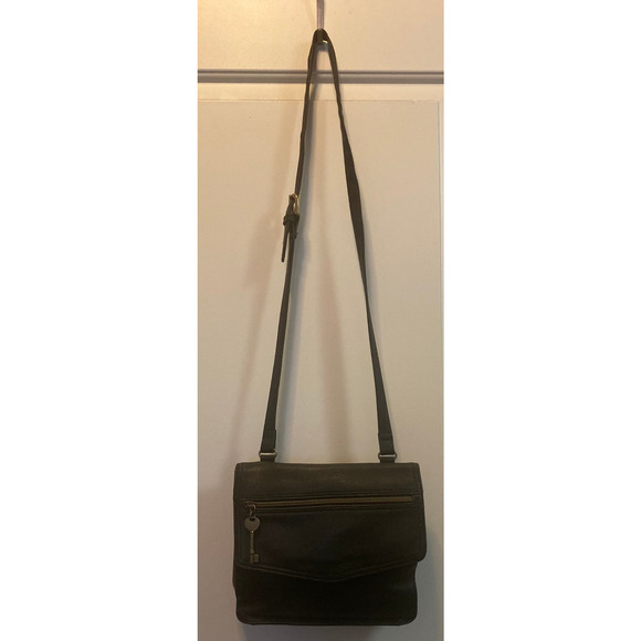 Fossil Black Leather Purse, Crossbody, Handbag, Adjustable Straps, Hobo Bag - Picture 9 of 13